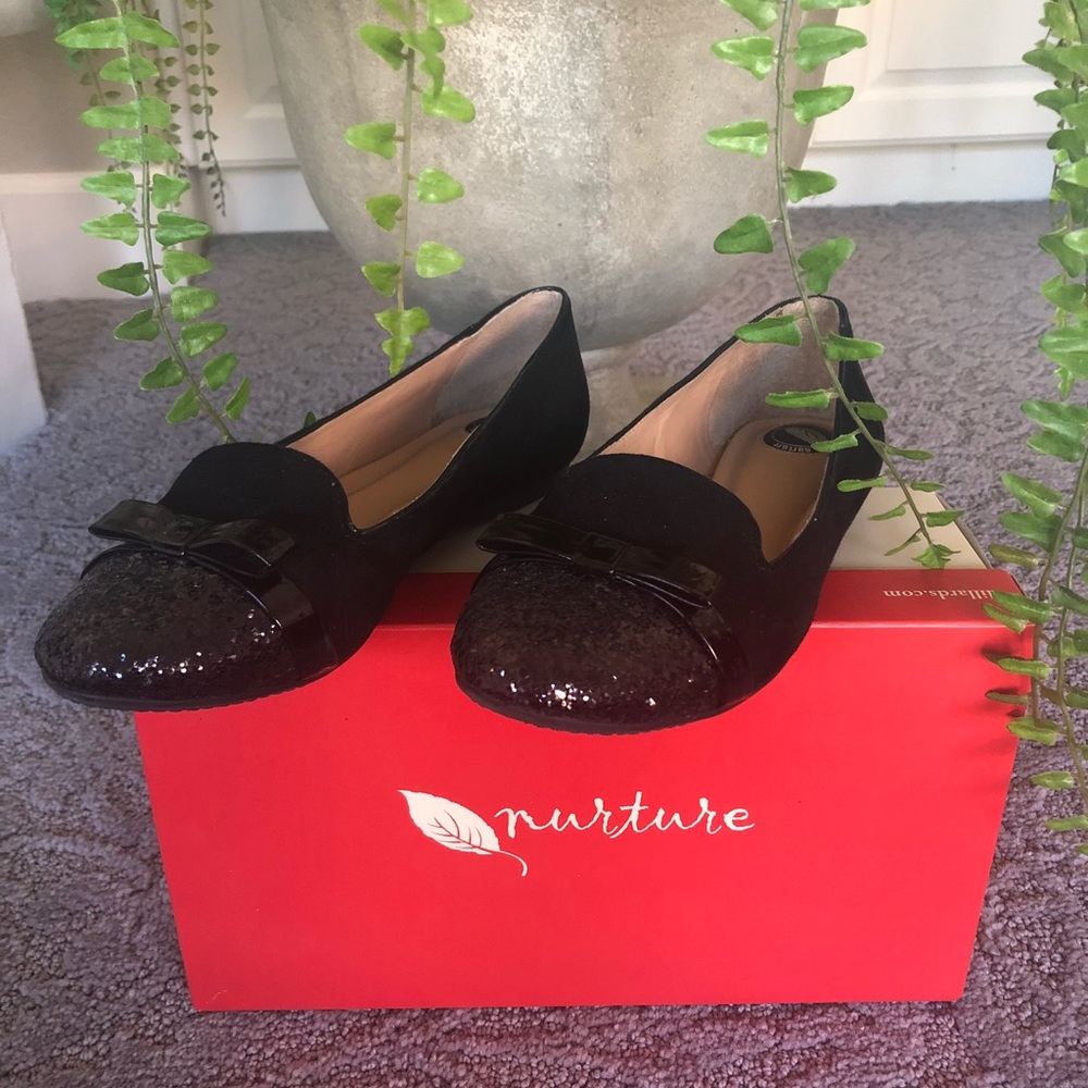 Nature black glitter flat